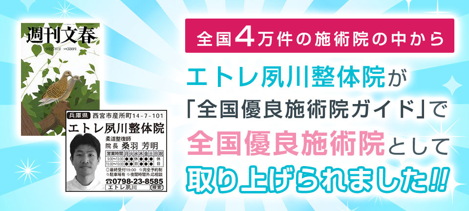 全国優良施術院として取り上げられました！